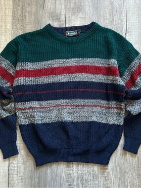 Vintage 90s multicolored striped knit sweater retro vibes